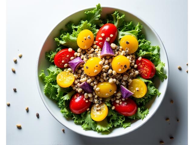 Vibrantly styled fresh salad with various ingredients