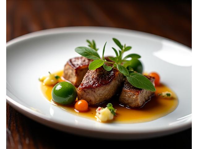 Exquisitely presented private dining main course